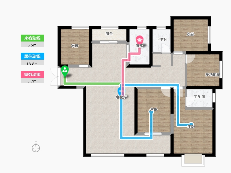 陕西省-渭南市-名门世园-146.00-户型库-动静线