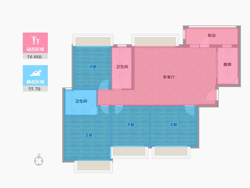 广东省-中山市-中信左岸-98.23-户型库-动静分区