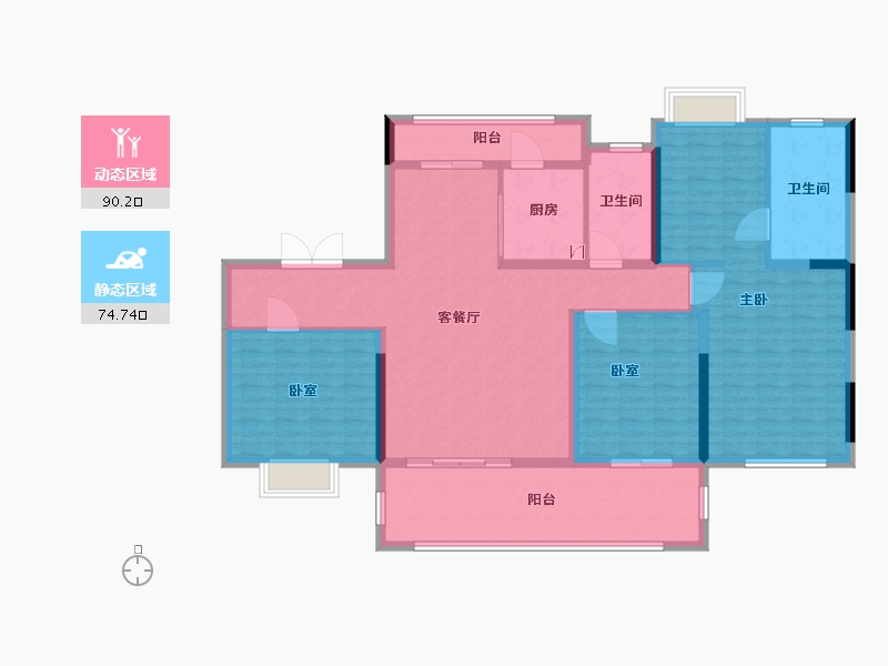 江苏省-无锡市-水城花园-150.00-户型库-动静分区