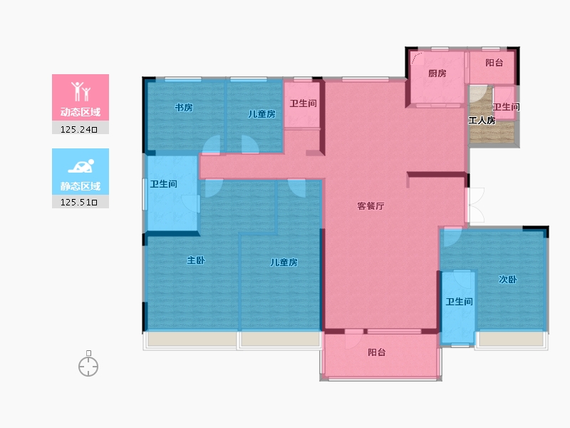 山东省-东营市-广饶碧桂园中央公馆-235.00-户型库-动静分区