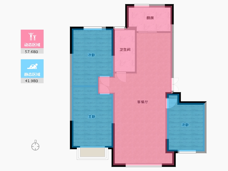 宁夏回族自治区-中卫市-阳光悦府-105.00-户型库-动静分区