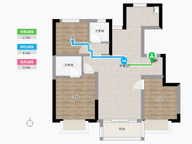 天津-天津市-中建壹方九里-74.00-户型库-动静线