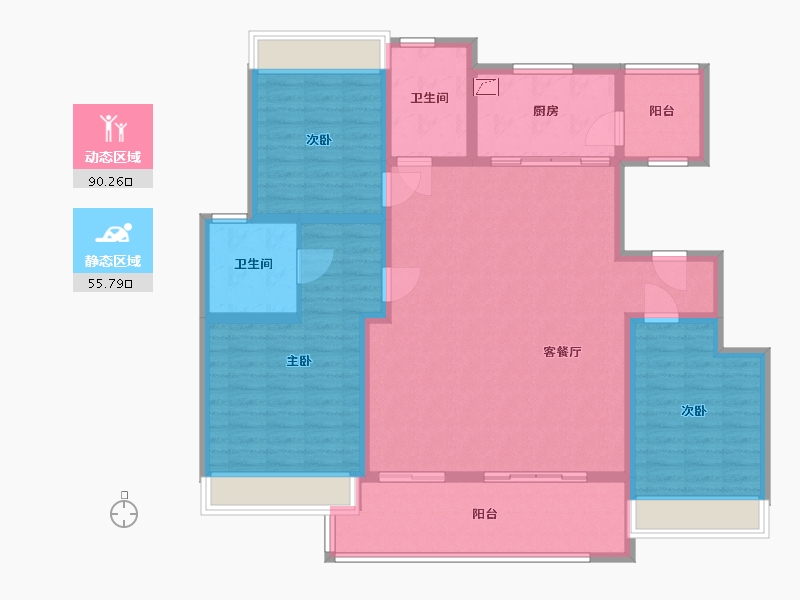 江苏省-徐州市-金樾府-132.00-户型库-动静分区