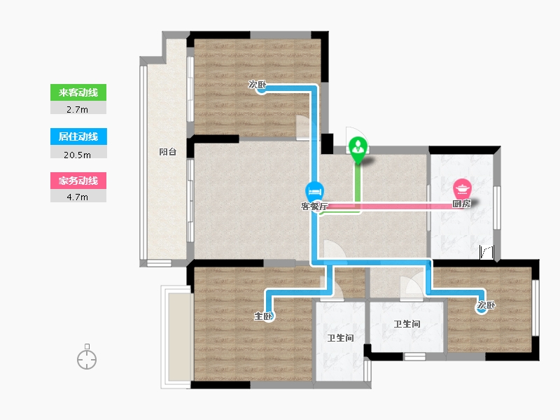 浙江省-台州市-温岭碧桂园-96.00-户型库-动静线