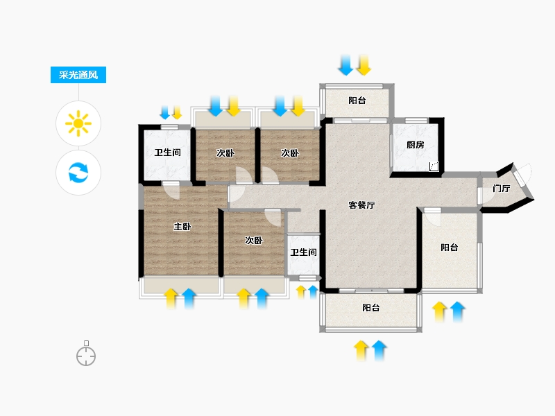 广西壮族自治区-玉林市-玉林碧桂园-165.00-户型库-采光通风