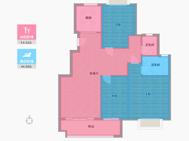 江苏省-无锡市-韵湖澜山-90.00-户型库-动静分区