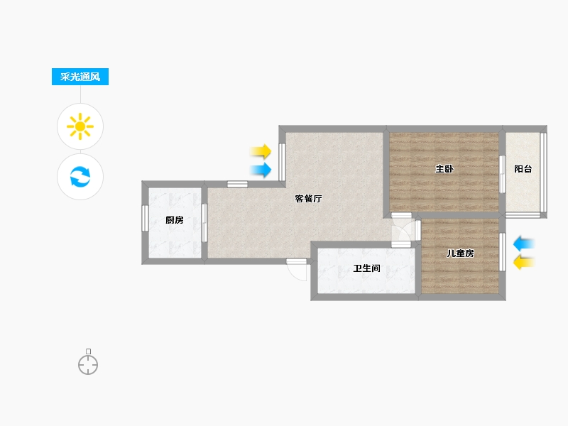 陕西省-西安市-高科花园-63.00-户型库-采光通风