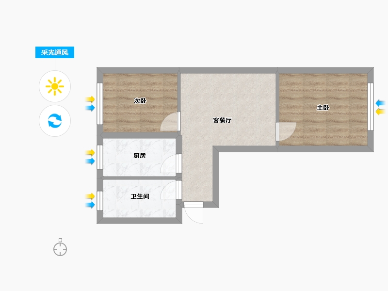 山东省-烟台市-海岸华府-49.61-户型库-采光通风