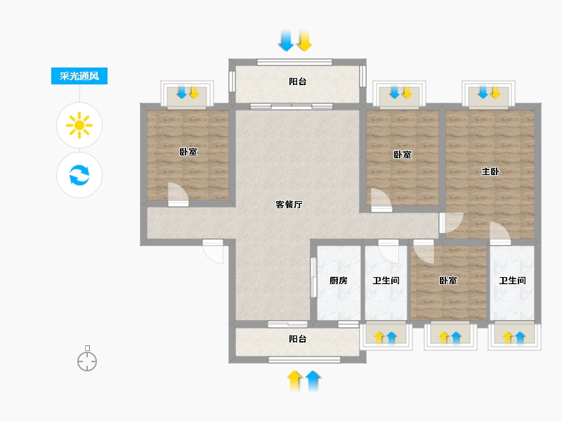 贵州省-铜仁市-碧桂园-100.00-户型库-采光通风