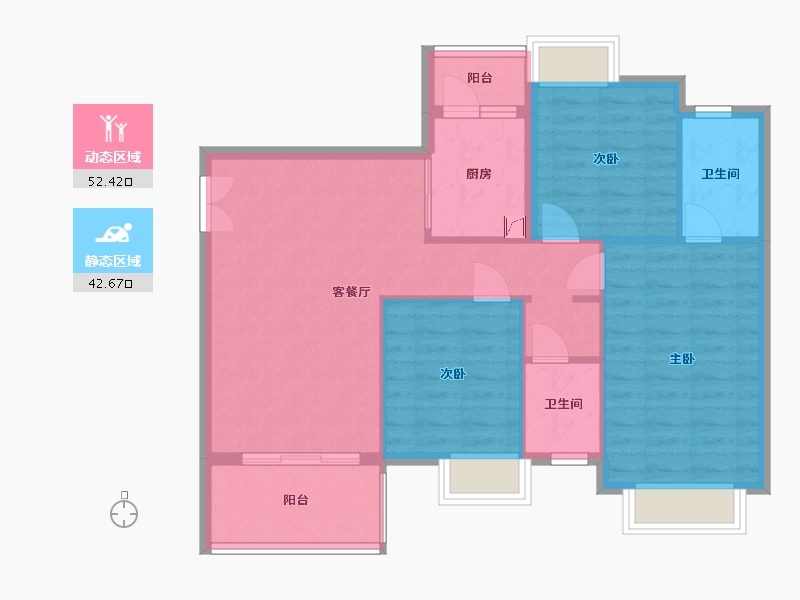 四川省-成都市-蜀镇·尚澜湾-107.00-户型库-动静分区