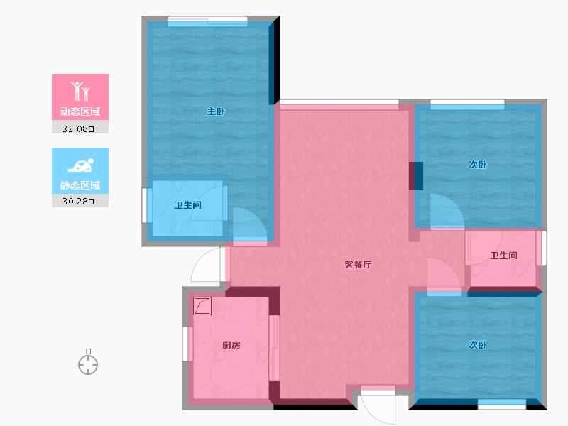 四川省-成都市-聚亿天府锦城3-55.00-户型库-动静分区