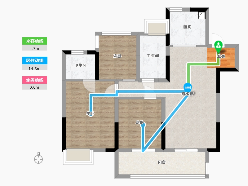 安徽省-合肥市-招商东望府-84.00-户型库-动静线