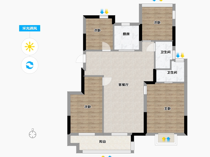 安徽省-合肥市-联发君悦风华-90.00-户型库-采光通风