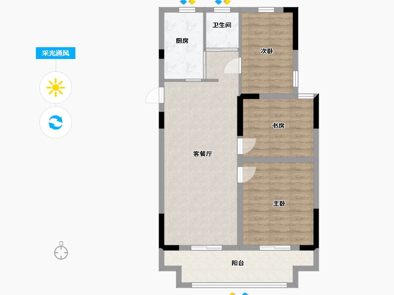 安徽省-蚌埠市-美居•天公河畔-79.00-户型库-采光通风