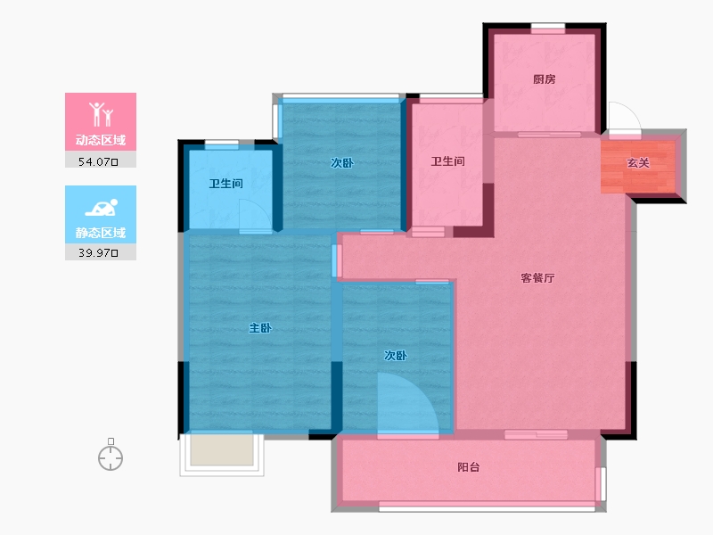 安徽省-合肥市-招商东望府-84.00-户型库-动静分区