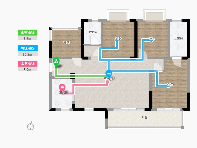 四川省-德阳市-敏捷翰林府-95.84-户型库-动静线