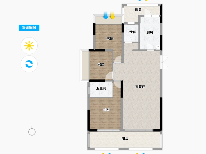 贵州省-贵阳市-广大城-110.00-户型库-采光通风