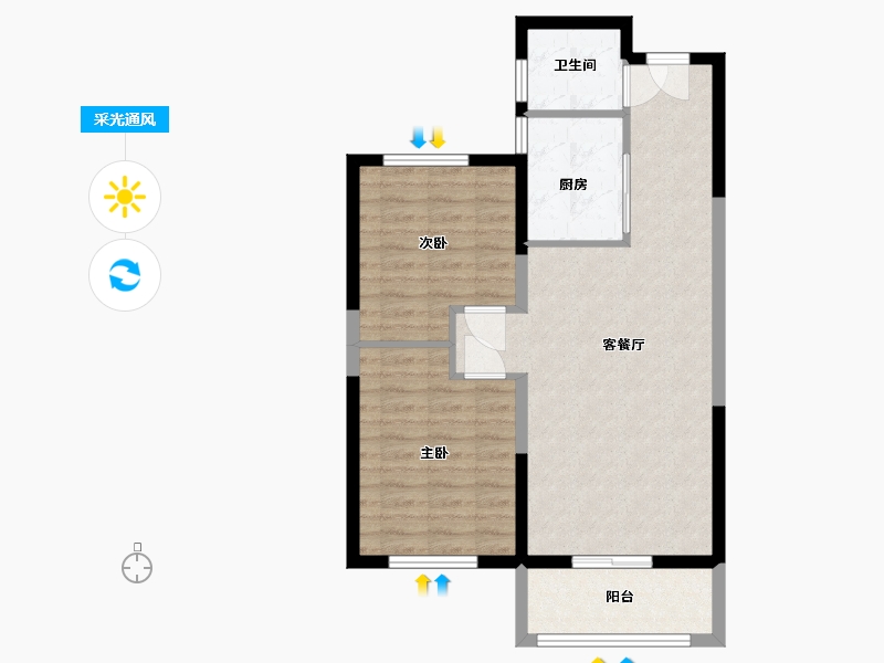 山东省-烟台市-佰和衡园小区-69.00-户型库-采光通风