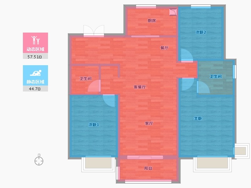 河北省-石家庄市-万科翡翠四季-92.00-户型库-动静分区