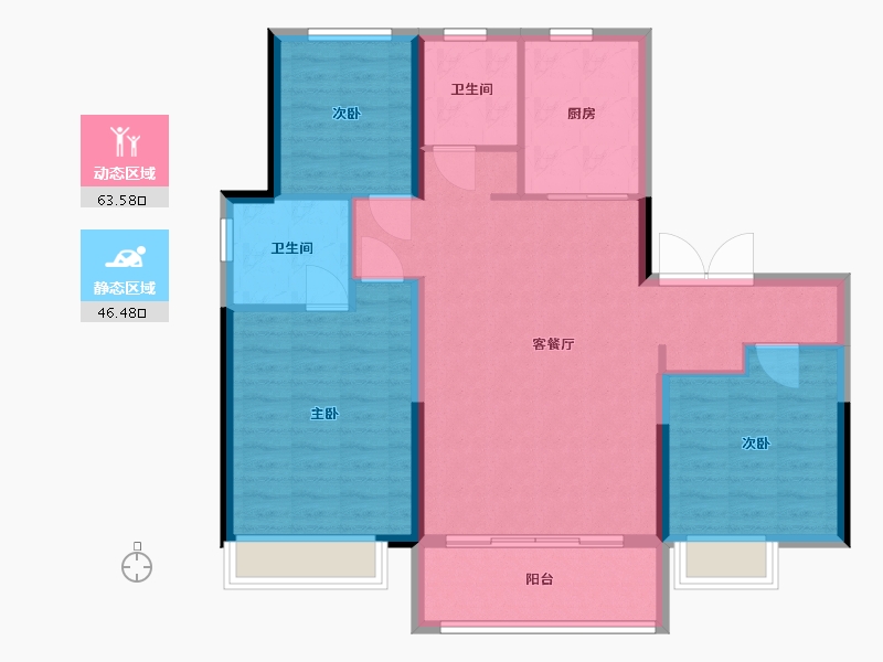 山东省-烟台市-瑞玺公馆-100.00-户型库-动静分区