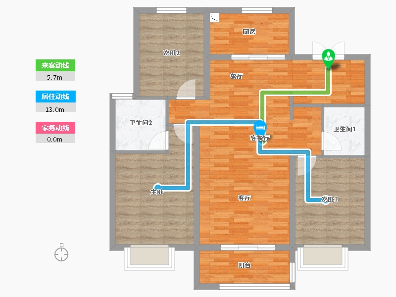 河北省-石家庄市-万科翡翠四季-92.00-户型库-动静线