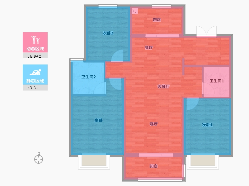 河北省-石家庄市-万科翡翠四季-92.00-户型库-动静分区