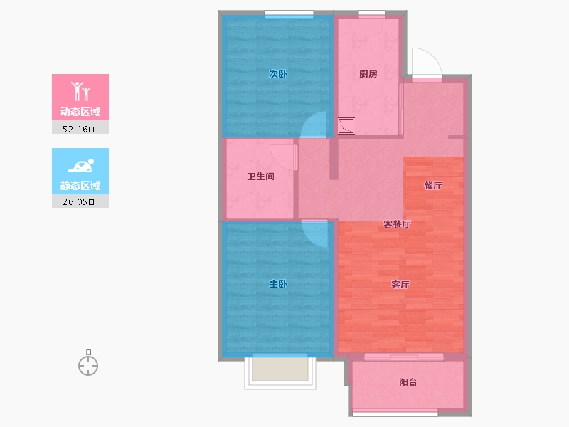 河北省-石家庄市-万科翡翠四季-70.00-户型库-动静分区