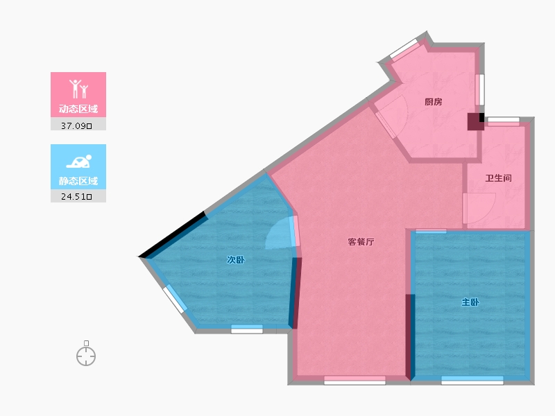 浙江省-金华市-澜桥印象-55.00-户型库-动静分区