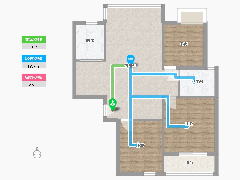 湖北省-武汉市-鹦鹉名邸-90.00-户型库-动静线