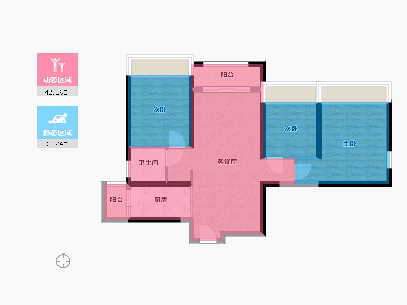 云南省-昆明市-安宁市金色城邦二期-87.00-户型库-动静分区