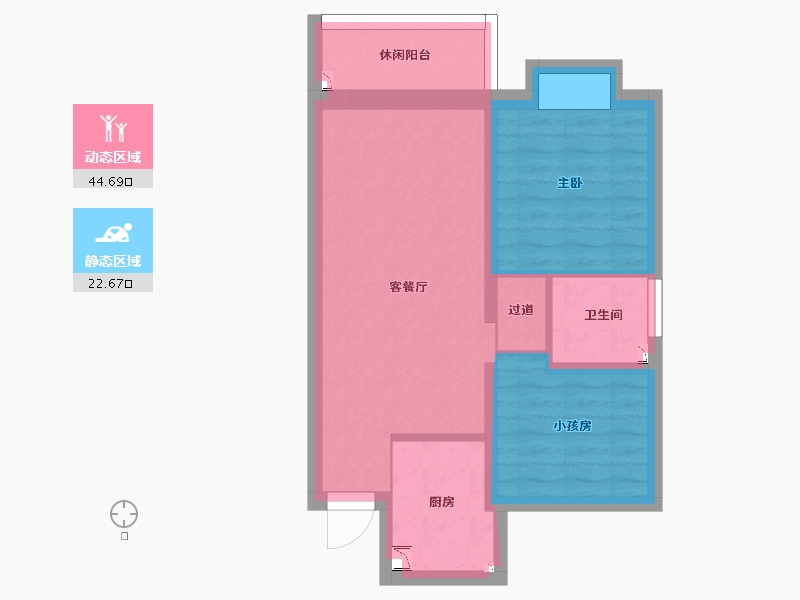 湖南省-长沙市-长沙平吉上苑-57.97-户型库-动静分区