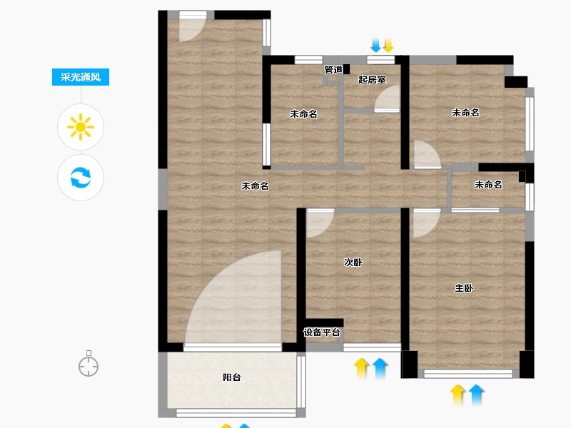 广西壮族自治区-防城港市-埠上桃源-88.92-户型库-采光通风