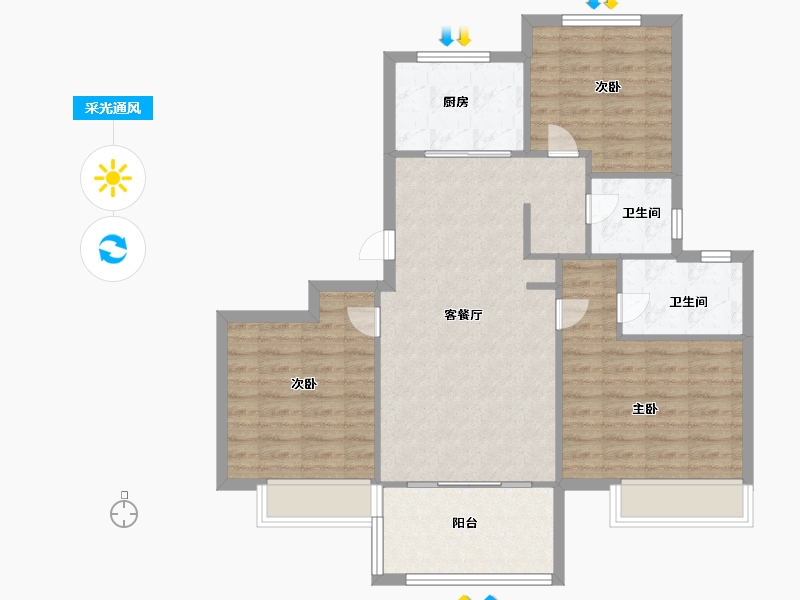 山东省-青岛市-名城-89.00-户型库-采光通风