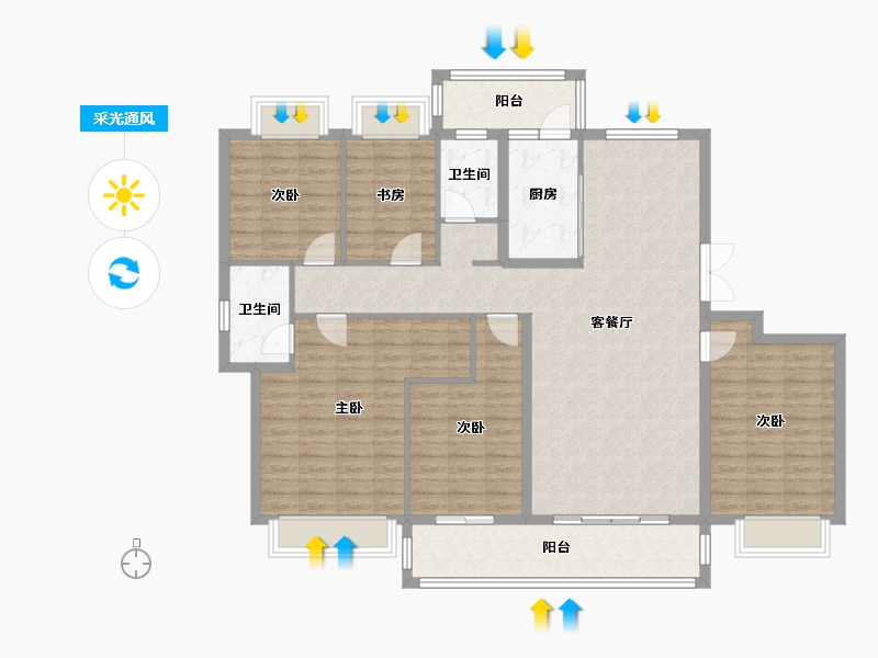 云南省-曲靖市-十五城-140.00-户型库-采光通风