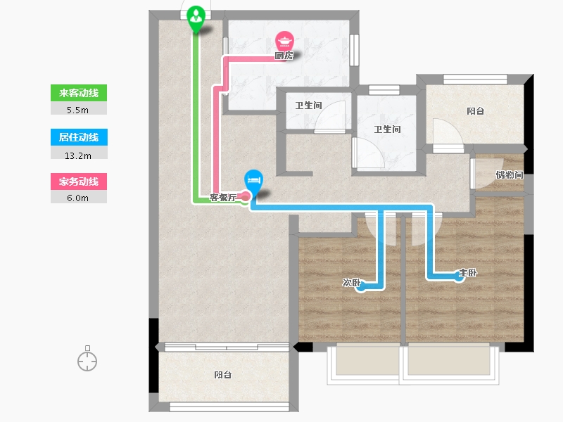 山东省-青岛市-龙湖春江天玺-70.00-户型库-动静线