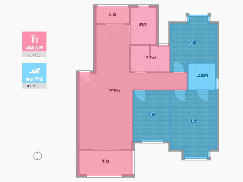 安徽省-合肥市-春景花园-96.80-户型库-动静分区