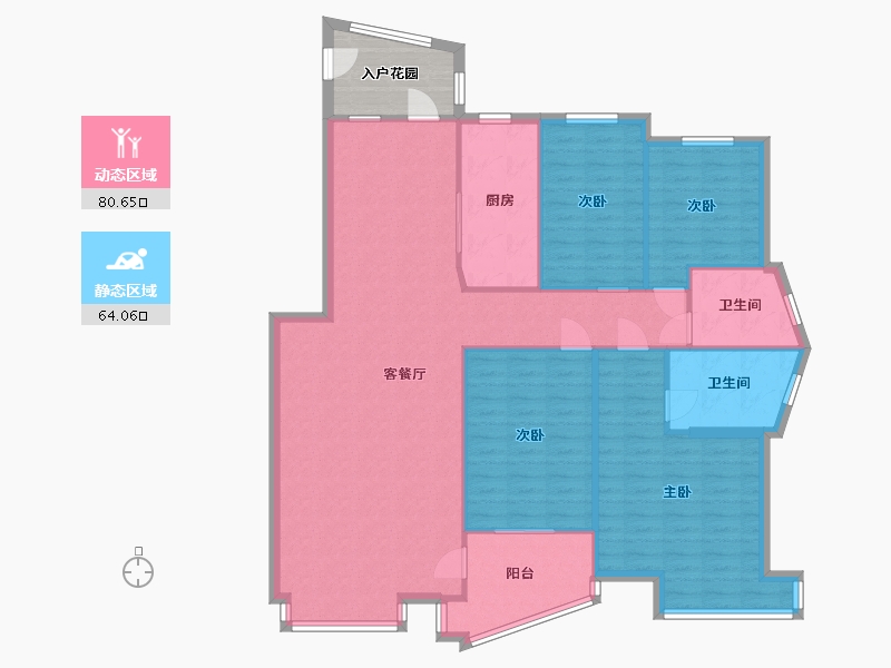 陕西省-西安市-丰景佳园-149.00-户型库-动静分区