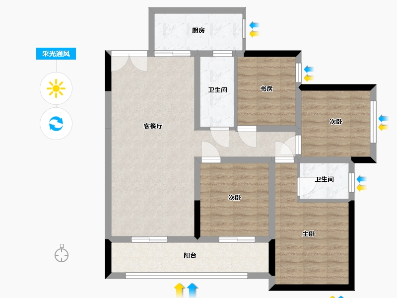 四川省-资阳市-伯盛天禧-96.00-户型库-采光通风