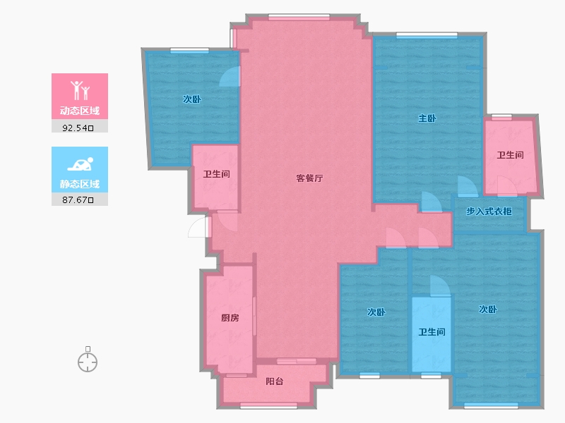 广东省-广州市-星河湾星苑-63.70-户型库-动静分区