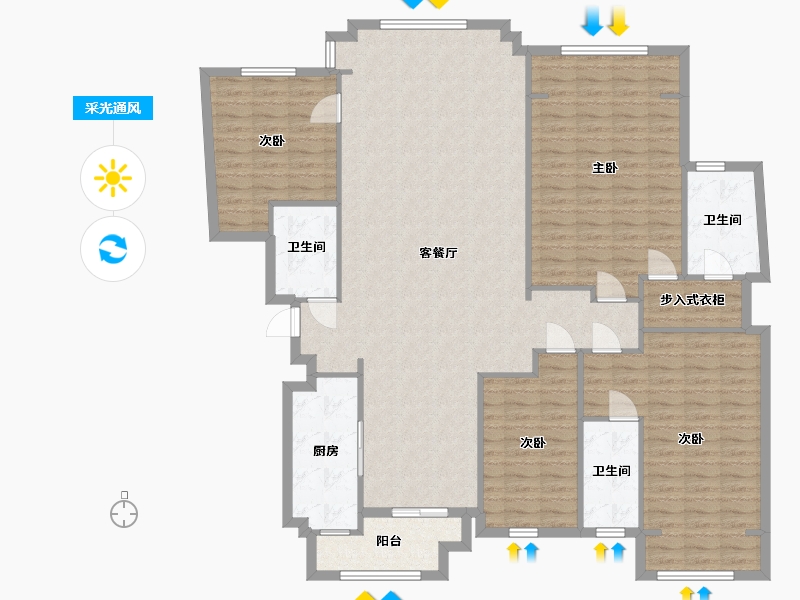 广东省-广州市-星河湾星苑-63.70-户型库-采光通风