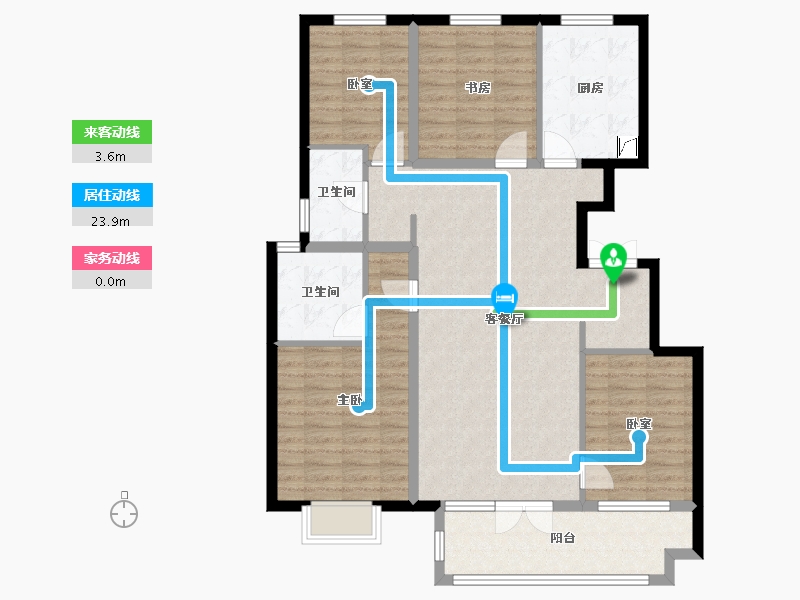 山东省-烟台市-鲁商公馆-111.00-户型库-动静线