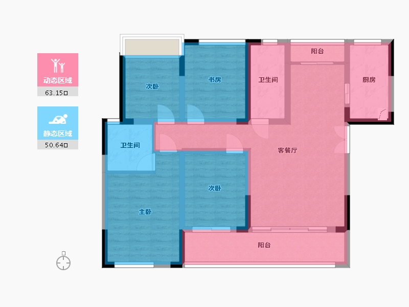 四川省-自贡市-鸿山金域翡翠二期-122.70-户型库-动静分区