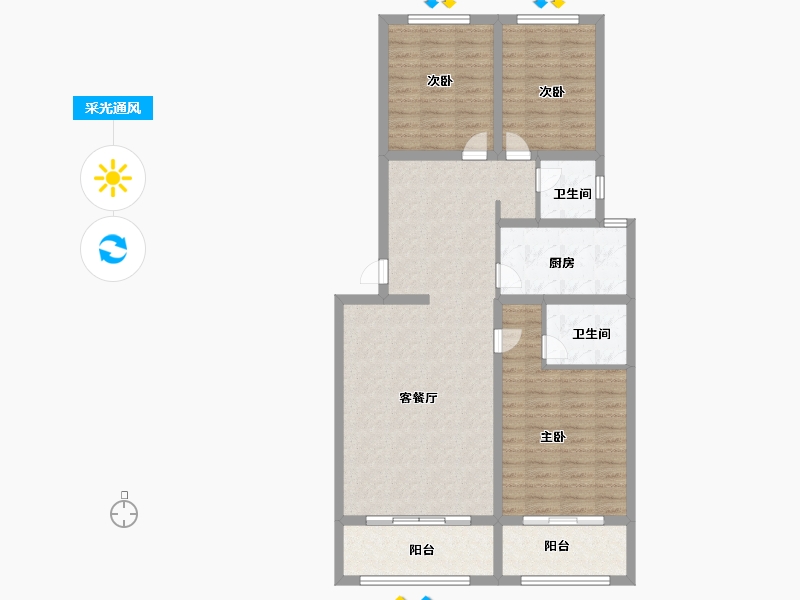 山东省-菏泽市-翰林华庭-99.00-户型库-采光通风