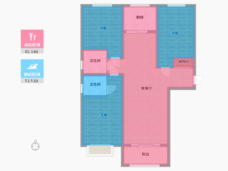 河北省-邯郸市-圣水湖畔四期-101.60-户型库-动静分区