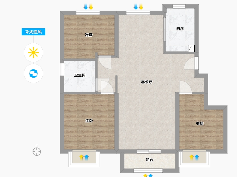 天津-天津市-复地林与里-70.00-户型库-采光通风