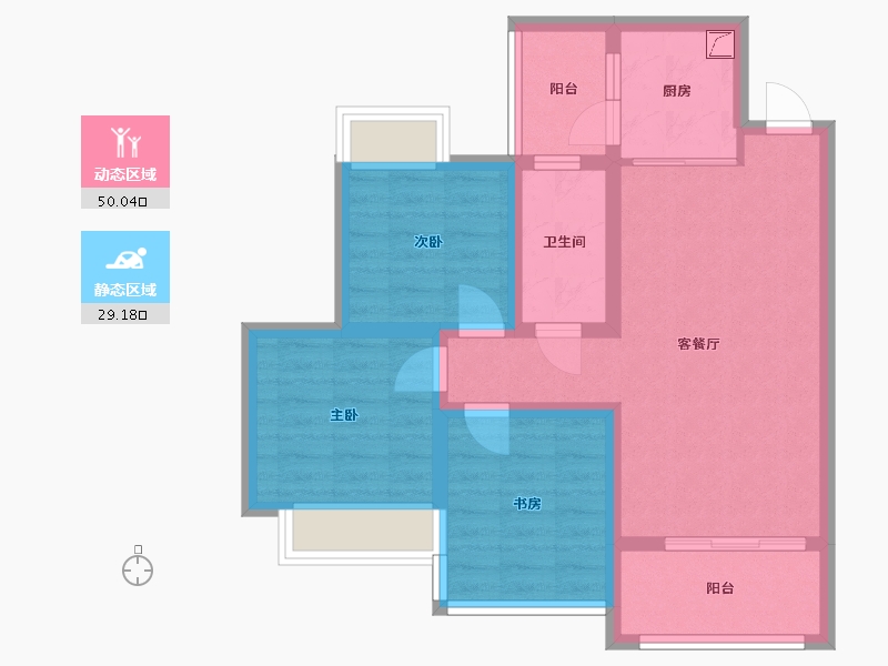 湖南省-株洲市-中房天玺湾-68.00-户型库-动静分区