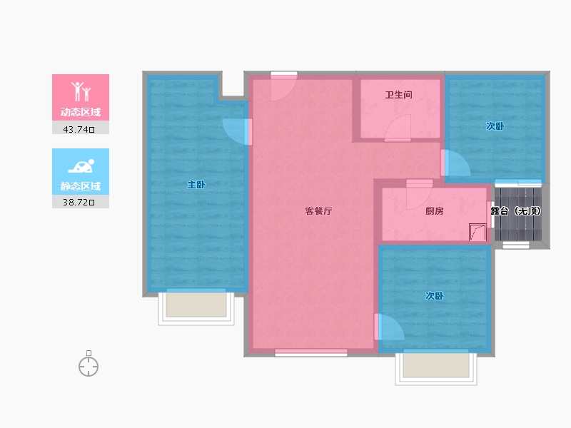 河北省-唐山市-璟樾府-87.00-户型库-动静分区