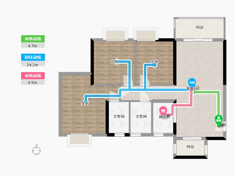 广西壮族自治区-防城港市-荣顾购物公园翡翠园三期-99.77-户型库-动静线