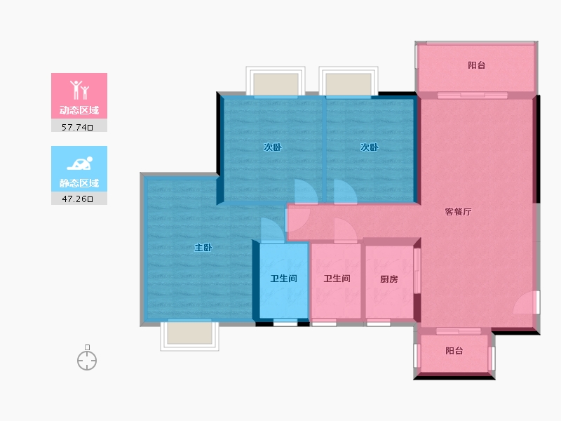 广西壮族自治区-防城港市-荣顾购物公园翡翠园三期-99.77-户型库-动静分区