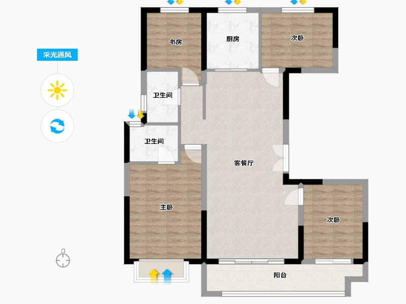 山东省-德州市-檀府-116.00-户型库-采光通风